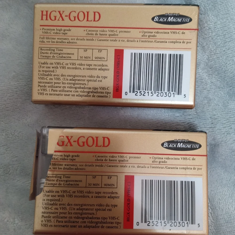 NIB 2 Maxell VHS C HGX-Gold Premium High Grade TC-30 Camcorder Video Cassette